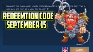 REDEEMTION CODE/ SEPTEMBER 15 2020