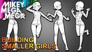 CUTE ANIME GIRL POSES FROM BASIC SHAPES (How To Draw)