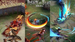 EFEK SKIN ATTACK ON TITAN MOBILE LEGENDS - SIAPA YANG PALING BAGUS YA?