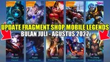 UPDATE ALL FRAGMENT SHOP MOBILE LEGENDS BULAN JULI - AGUSTUS 2022!! RARE FRAGMENT DAN HERO FRAGMENT