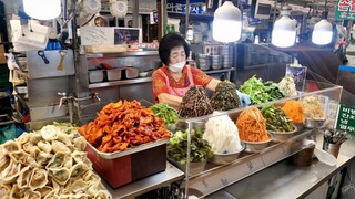 “광장시장 다양한 길거리 음식~” 야채 비빔밥,닭발,만두,칼국수 맛집 korean food bibimbap, noodle, korean street food