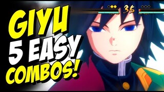 5 EASY GIYU COMBOS! Demon Slayer: Kimetsu no Yaiba Hinokami Chronicles #DemonSlayer #Giyu