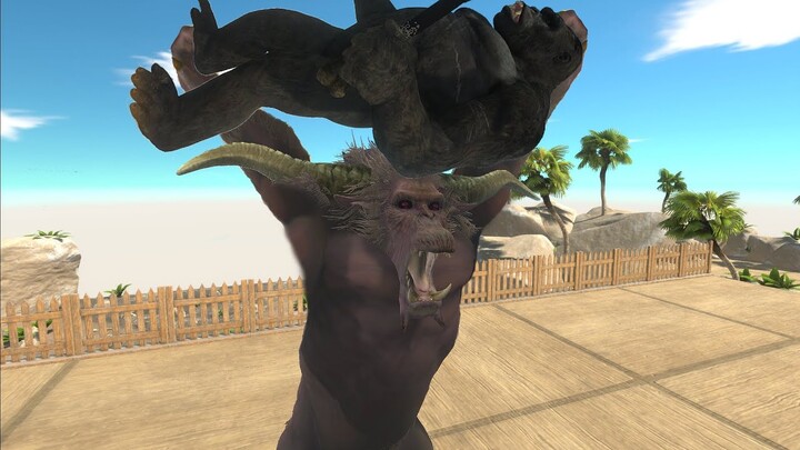 The minotaurs king attacks!(Rajang Monster Hunter) - Animal Revolt Battle Simulator