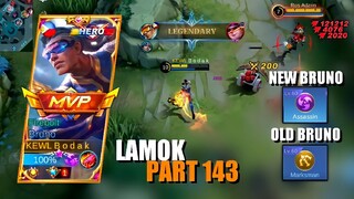 LAMOK PART 143 | BRUNO BEST BUILD AND EMBLEM SEASON 24 | Mobile Legends Bang Bang