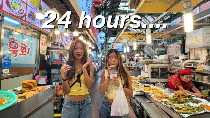 Eating ONLY Korean street foods for 24 hours!