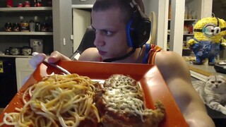 Tyler Shows Off His Dinner