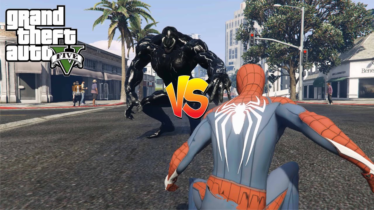 GTA 5 - Spider-Man VS Venom - Bilibili Gta 5 - Spider-Man Vs Venom - Bilibili