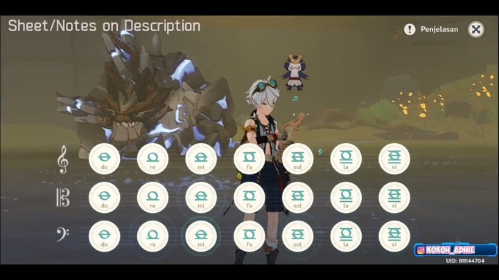 Windsong Lyre "Tanjiro No Uta" with Mobile Notes (On Description) - Genshin Impact [INDONESIA]