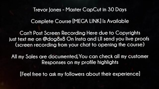 Trevor Jones Course Master CapCut in 30 Days download