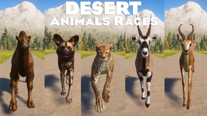 Red Kangaroo, Camel, Cheetah, Elephant & All Desert Animals Category Speed Races in Planet Zoo 🐫🐘