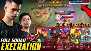 FULL SQUAD EXECRATION VS INDONESIAN SA RANK GAME (AUTO SURRENDER KALABAN) ~ MOBILE LEGENDS