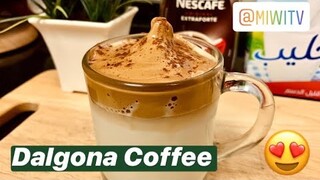 Dalgona Coffee - SPOON only (No Mixer, No Whisk) , How to Make Dalgona Coffee Easy Without Mixer