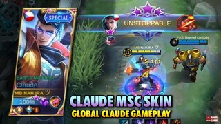 CLAUDE MSC SKIN OP! (AUTO-WIN) | TOP GLOBAL CLAUDE - MLBB