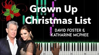 Grown Up Christmas List (David Foster & Katharine McPhee version) piano cover + sheet music & lyrics