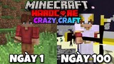 Tóm Tắt 100 Ngày Minecraft CRAZYCRAFT Sinh Tồn Siêu Khó !!