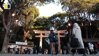 Meiji Shrine visitors wish for safe 2025