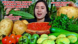 MUKBANG JENGKOL MENTAH KENTANG OYONG MENTAH LALAPAN MENTAH TANPA NASI#mukbanglalapanmentah#veganfood