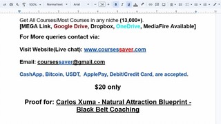 Carlos Xuma - Natural Attraction Blueprint - Black Belt Coaching