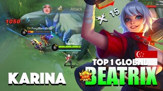 Beatrix WTF Damage🔥 Insane Area Damage! | Top 1 Global Beatrix Gameplay By ᴋᴀʀɪɴᴀ ~ MLBB