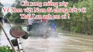 Lên Máy Cắt Xong Miếng Lúa Này Về Cổ Vủ Đội Tuyển Việt Nam 🇻🇳 Thái Lan Chung Kết SEA Games 2022