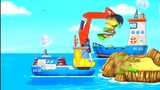 Trò chơi vui nhộn - Lắp ráp ô tô,tàu thuyền, máy cẩu,máy cần cẩu* làm việc dưới biển IGame xây dựng