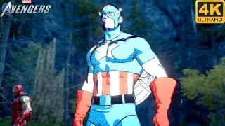 Cel Shaded Captain America Skin Gameplay - Marvel's Avengers Game (4K 60FPS)
