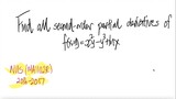 NUS MA1102R: Find ALL second-order partial derivatives of f(x,y) = x^2 y -y^3 + ln(x)