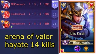 arena of valor hayate 14 kills aov hayate new skin