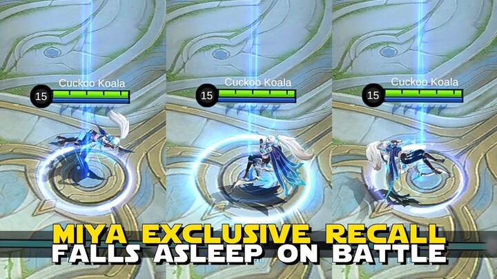 MIYA EXCLUSIVE RECALL ANIMATION FALLS ASLEEP ON BATTLE | RECALL FOR COLLECTOR SKIN | MOBILE LEGENDS