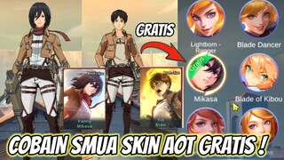 CEPAT LOGIN SKIN ATTACK ON TITAN GRATIS ! GINI CARANYA, TANPA BELI  BISA PAKAI GRATIS