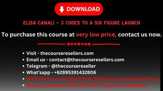 Elisa Canali - 3 codes to a Six Figure Launch