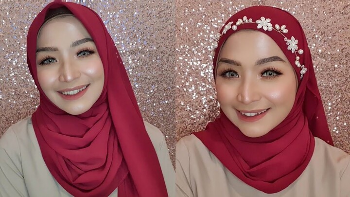 TUTORIAL HIJAB PASHMINA | Pashmina ala hijab square | Pashmina headpeace