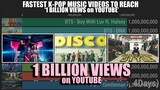 Fastest K-Pop Artist Music Videos to Reach 1Billion views History!