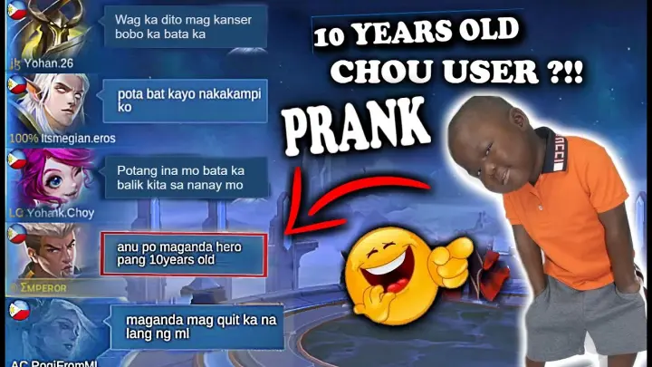 10 YEARS OLD PRANK IN RANK GAME | SOBRANG LAUGHTRIP 😂- CHOU MONTAGES  #7🔥