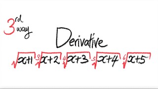 3rd/3ways: derivative (x+1)^(1/2) (x+2)^(1/3) (x+3)^(1/4) (x+4)^(1/5) (x+5)^(1/6)