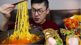 Mì ramyeon cay cay & Gimbap bụng heo MUKBang #amthuc #monngon