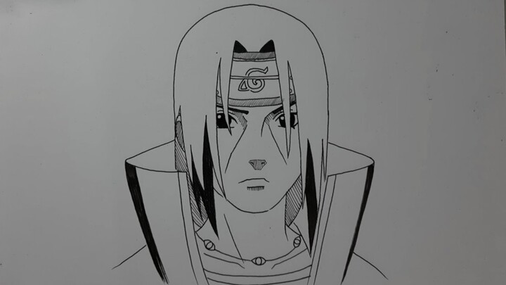 CARA  MUDAH MENGGAMBAR ITACHI DARI ANIME NARUTO