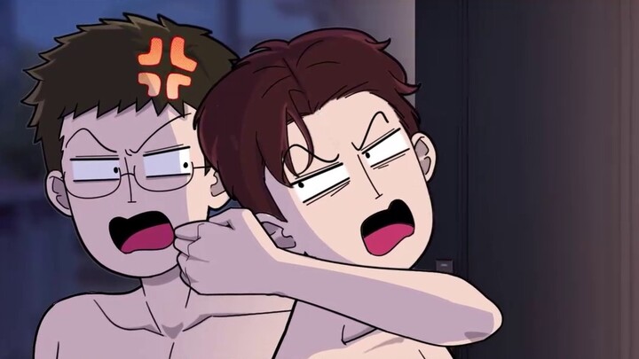 My good brother suddenly ran to my door with his shirt off?