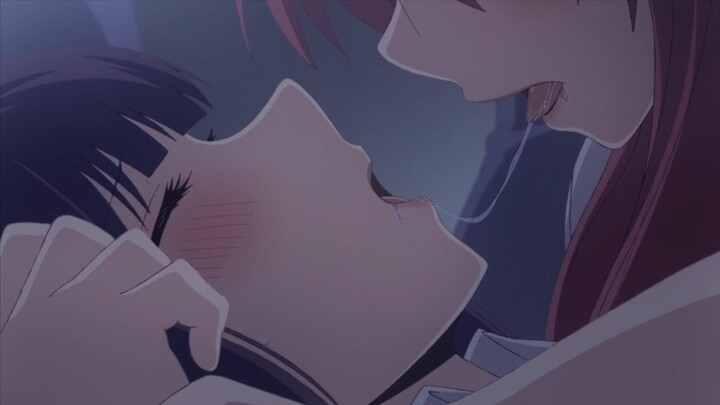 Shot on iphone meme but it's anime lesbian kiss