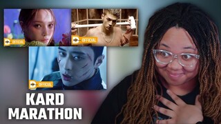 KARD MARATHON | Without you, Dumb Litty, & Gunshot MV's | Reaction