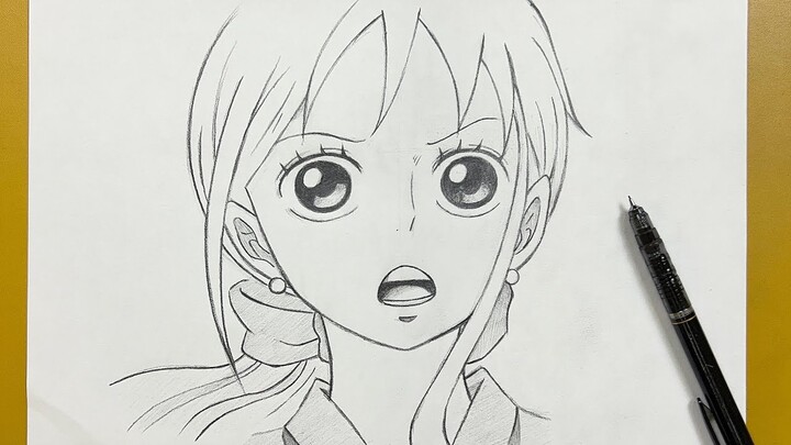 How to draw cute anime girl [ NAMI ] from one piece // step-by-step