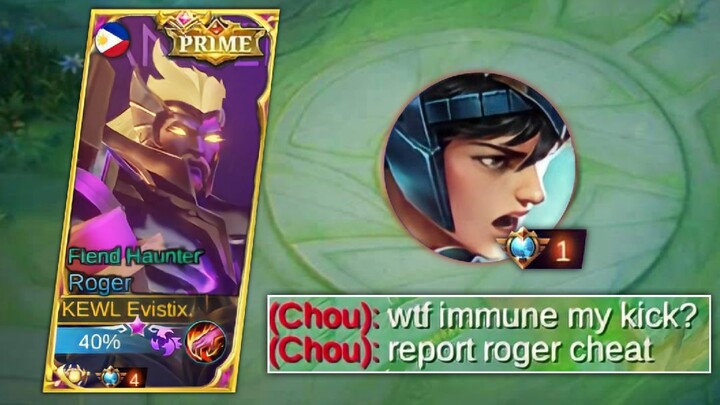 JUNGLE ROGER VS TOP GLOBAL SUPREME CHOU | HOW TO IMMUNE CHOU KICK (MUST WATCH) | MLBB