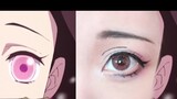 [ม้วนปรุง] ดาบพิฆาตอสูร Kamado Nezuko COS Eye Makeup Universal COS สาวน่ารักแต่งหน้าตาสำหรับผู้เริ่ม