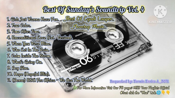 Best Of Sunday's Soundtrip Vol. 4 _The Very Best Of Cyndi Lauper _Nonstop Music.. Requested Nonstop