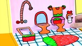Lukisan 3D: Toilet kartun lucu Putri Strawberry, cantik sekali!