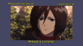 Mikasa patches you up after training// ASMR//Attack on Titan