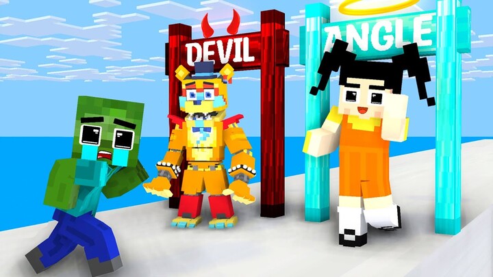 Monster School : Devil Fnaf Freddy x Angel Squid Game Doll Help Baby Zombie- Minecraft Animation