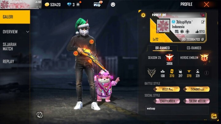 LIVE FF  MABAR TEAM CODE PUSH RANK CR CS