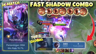 TOP 8 GLOBAL HAYABUSA ! Fast Shadow Combo ! Hayabusa BUFF ! Stenly  Gameplay ! Mobile Legends !