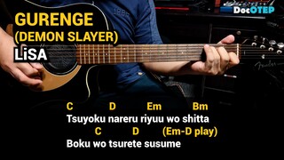 Gurenge - LiSA (2019 - Kimetsu No Yaiba) Easy Guitar Chords Tutorial with Lyrics Part 2 SHORTS REELS